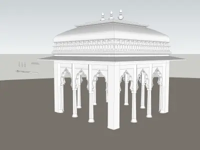 indian jodhpuri stone chatri 3D model