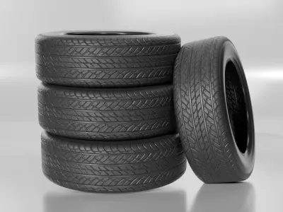 rubber tire Low-poly 3D model