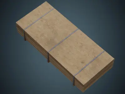 Wooden Sheets 2B Low-poly 3D model