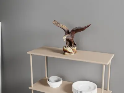 Eagle statuette high-poly 3D model