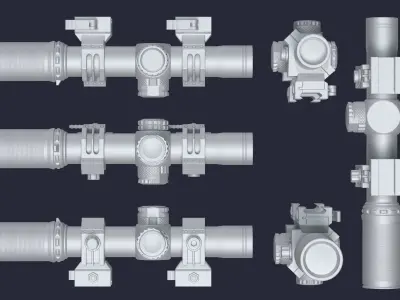 Scopes sniper Low-poly 3D model