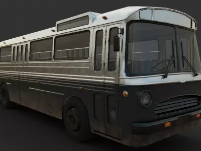 Bus model old Low-poly 3D model