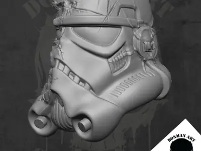 Storm Trooper Zombie Slayer Head for 6 inch action figures 3D print model