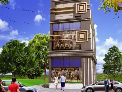 building where hotel is located Low-poly 3D model