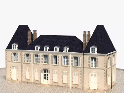 PBR-Low-Poly Castle For Games Low-poly 3D model