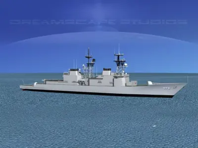 Spruance Class DD978 USS Stump 3D model