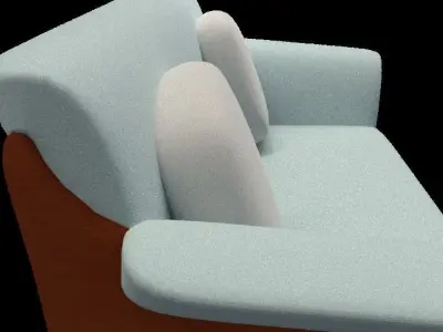 Low Poly Couch checkered ball Free low-poly 3D model