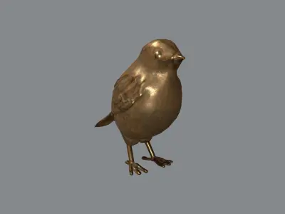 Bronze Robin Statue Low-poly 3D model
