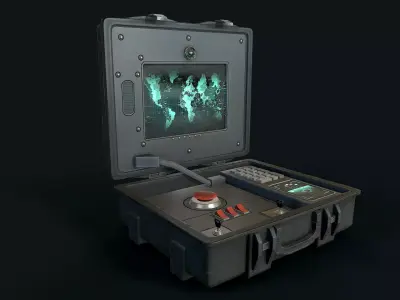 Nuclear Bomb Suitcase Low-poly 3D model
