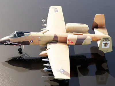 Fairchild Republic A-10 Thunderbolt Low-poly 3D model