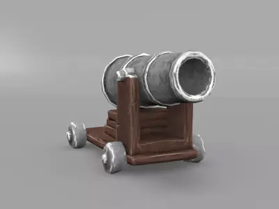 Low ploy canon Free low-poly 3D model