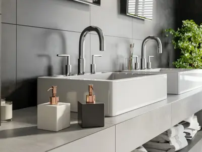  Bathroom Soap Dispenser Set Models, Black &amp; White 