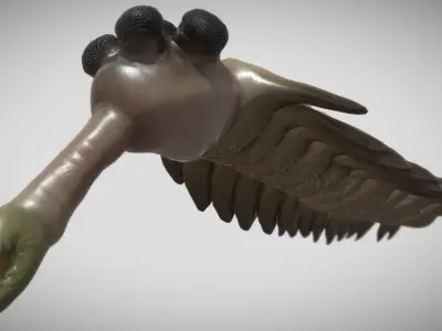 Opabinia Low-poly 3D model