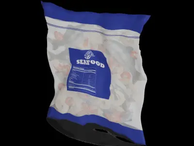Frozen seafood Mixed Seafood Bag 3D model