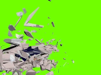 SIMULATED PLANE CRASH Low-poly 3D model