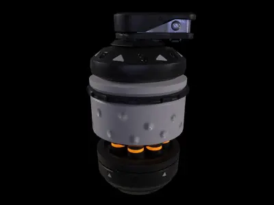 Sci - fi Grenade - Game Ready - Low Poly - PBR 3D Model  Low-poly 3D model