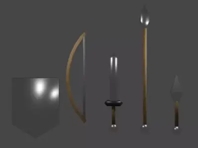 Medieval weapons Free low-poly 3D model