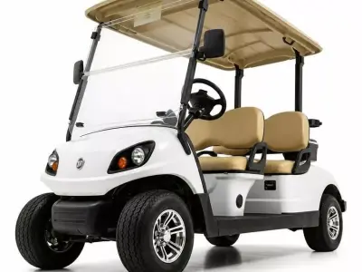 White 4Passenger Electric Golf Car 3D model
