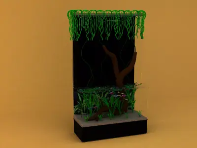 aquarium and glofish Low-poly 3D model
