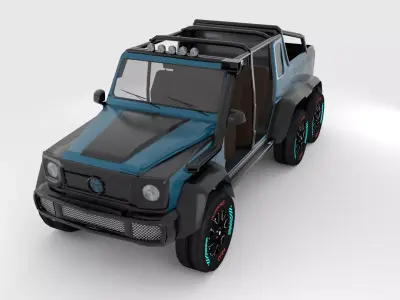 Jeep 6x6 Low-poly 3D model
