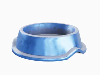 Metal Dog Bowl 04 Low-poly 3D model