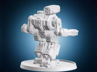 Bipedal Combat Robot Missile Pod Miniature 3D print model