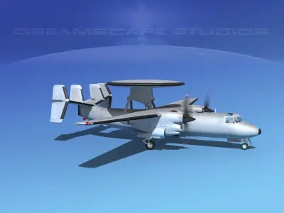 Grumman E-2C Hawkeye Bare Metal 3D model