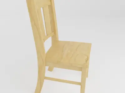 Simple Wooden Chair Free low-poly 3D model purchase
