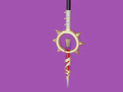 Scythe Of Bones Low-poly 3D model