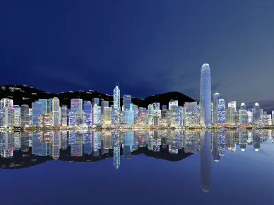 Hong Kong City Low-poly 3D model