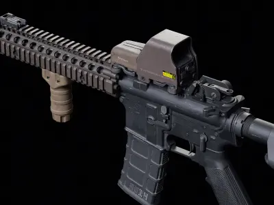 M4 Block II CQBR Low-poly 3D model