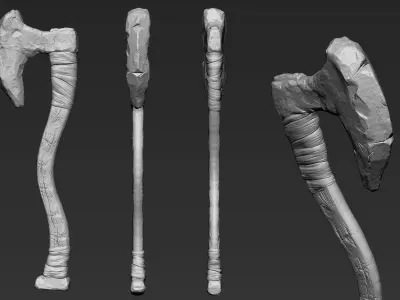 Zbrush Battle Axe 01 3D model