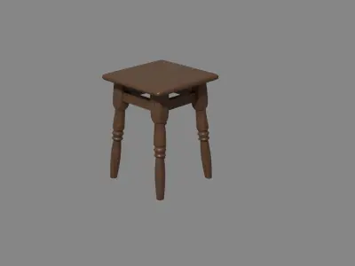 small wooden chair Free low-poly 3D model