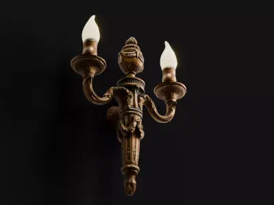 Ornate Vintage Wall Sconce Free low-poly 3D model