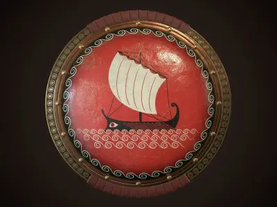 Hoplite Shield Triera Low-poly 3D model