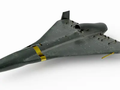 Iranian military drone Shahed-238 with jet engine Low-poly 3D model