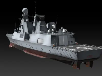 Horizon class destroyer ITS Andrea Doria Low-poly 3D model