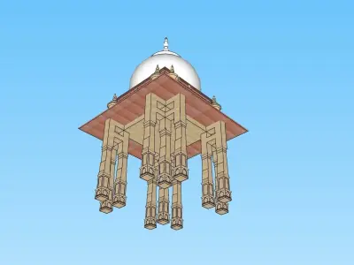 indian jodhpuri stone chatri 3d modal Low-poly 3D model