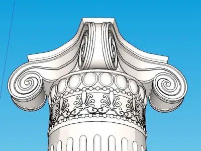 indian jodhpuri stone piller column  Low-poly 3D model