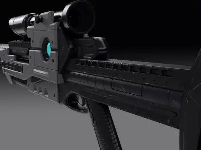 Energy or Laser Rifle Concept v02 3D model