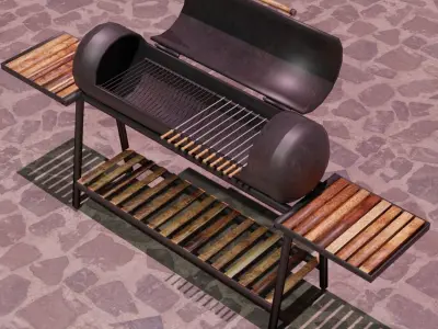 Brazier from a gas cylinder Low-poly 3D model