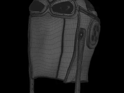WWII Aviator goggles and hat 3D model