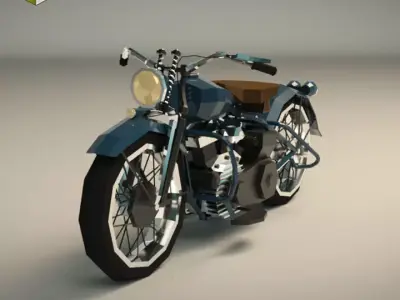 Low Poly Motorcycle 03 Low-poly 3D model