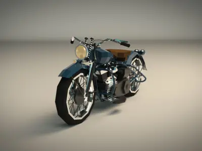 Low Poly Motorcycle 03 Low-poly 3D model