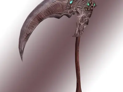Fantasy Scythe Reaper Weapon Low-poly 3D model
