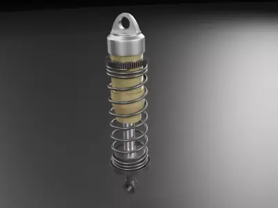RC Shock Absorber and Spring 3D model