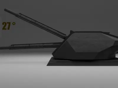 SC-FI Turret 30mm for  Eevee and Cycles  Low-poly 3D model