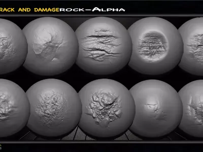 Crack Damage Rock Alpha pack Texture
