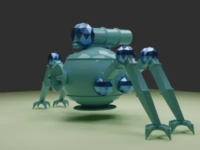 war machine Low-poly 3D model