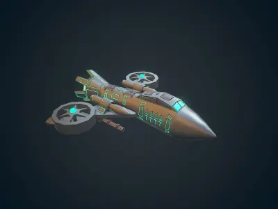 Sci-fi Military drone - 03 Low-poly 3D model